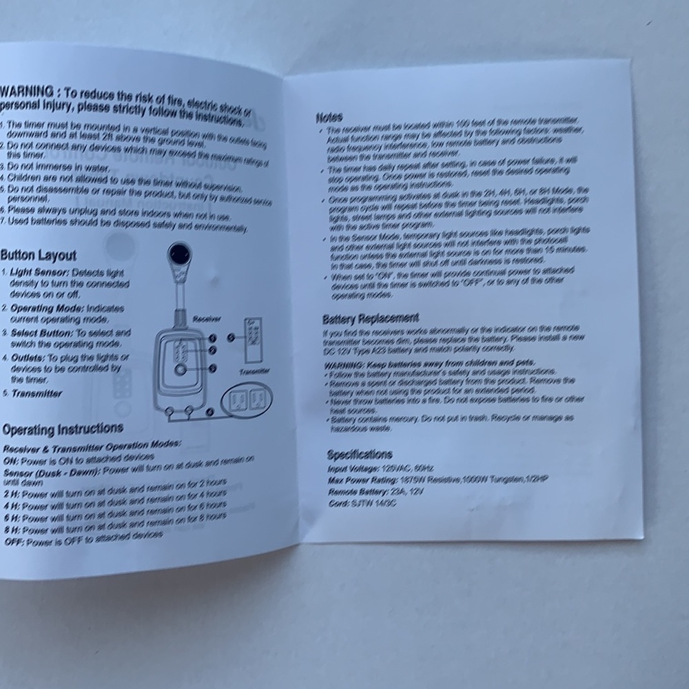 Outdoor/Indoor Remote Control Countdown Timer. New - Picture 9 of 11